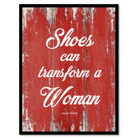 Shoes Can Transform A Woman Manolo Blahnik Quote Saying Framed Canvas Print Gift Ideas Home Decor Wall Art 121937 Red