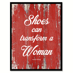 Shoes Can Transform A Woman Manolo Blahnik Quote Saying Framed Canvas Print Gift Ideas Home Decor Wall Art 121937 Red