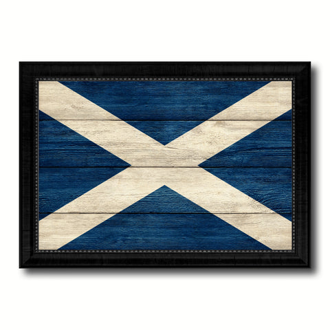 Scotland Country Flag Texture Canvas Print with Black Picture Frame Home Decor Wall Art Decoration Collection Gift Ideas