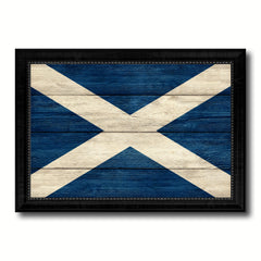 Scotland Country Flag Texture Canvas Print with Black Picture Frame Home Decor Wall Art Decoration Collection Gift Ideas