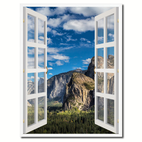 Tunnel View Yosemite National Park California Picture French Window Canvas Print with Frame Gifts Home Decor Wall Art Collection