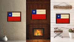 Chile Country Flag Vintage Canvas Print with Brown Picture Frame Home Decor Gifts Wall Art Decoration Artwork
