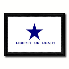 Liberty or Death Flag Goliad Texas Battle Independence Military Flag Canvas Print Black Picture Frame Gifts Home Decor Wall Art
