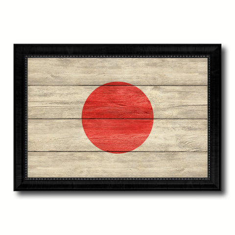 Japan Country Flag Texture Canvas Print with Black Picture Frame Home Decor Wall Art Decoration Collection Gift Ideas