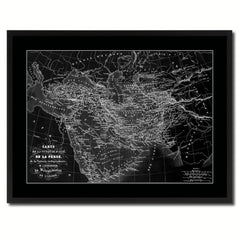 Persia Arabia Iraq Iran Vintage Monochrome Map Canvas Print, Gifts Picture Frames Home Decor Wall Art