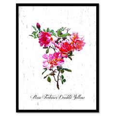 Pink Rose Flower Canvas Print with Picture Frame Floral Home Decor Wall Art Living Room Decoration Gifts