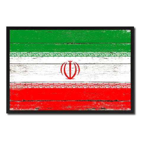 Iran Country National Flag Vintage Canvas Print with Picture Frame Home Decor Wall Art Collection Gift Ideas