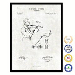 1889 Violin Rest Old Patent Art Print on Canvas Custom Framed Vintage Home Decor Wall Decoration Great for Gifts