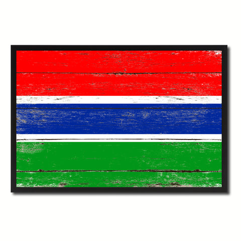 Gambia Country National Flag Vintage Canvas Print with Picture Frame Home Decor Wall Art Collection Gift Ideas
