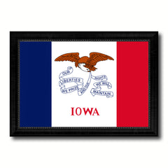 Iowa State Flag Canvas Print with Custom Black Picture Frame Home Decor Wall Art Decoration Gifts