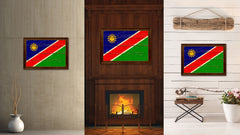 Namibia Country Flag Vintage Canvas Print with Brown Picture Frame Home Decor Gifts Wall Art Decoration Artwork