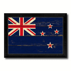 New Zealand Country Flag Vintage Canvas Print with Black Picture Frame Home Decor Gifts Wall Art Decoration Artwork