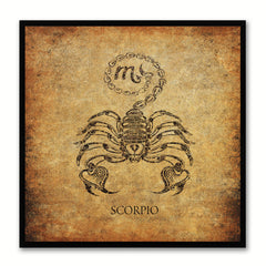 Zodiac Scorpio Horoscope Canvas Print, Black Picture Frame Home Decor Wall Art Gift