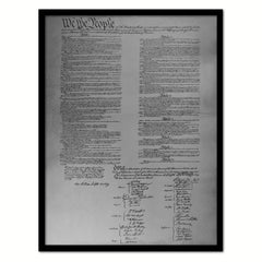 Constitution We The People Canvas Print Home Decor Wall Art, Black Framed