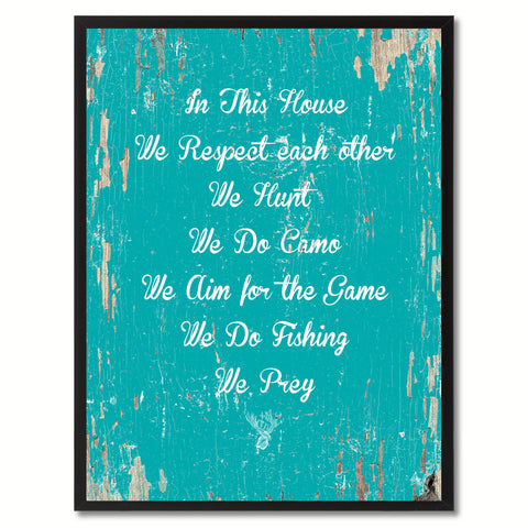 In This House We Respect Each Other Saying Canvas Print, Black Picture Frame Home Decor Wall Art Gifts