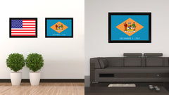 Delaware State Flag Canvas Print with Custom Black Picture Frame Home Decor Wall Art Decoration Gifts