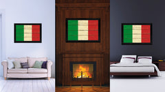 Italy Country Flag Vintage Canvas Print with Black Picture Frame Home Decor Gifts Wall Art Decoration Artwork