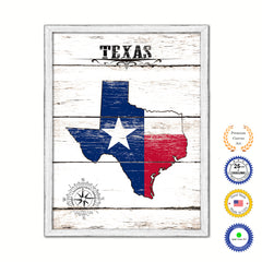 Texas Flag Gifts Home Decor Wall Art Canvas Print with Custom Picture Frame