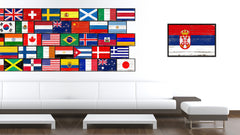 Serbia Country National Flag Vintage Canvas Print with Picture Frame Home Decor Wall Art Collection Gift Ideas