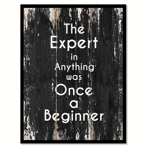 The expert in anything was once a beginner Motivational Quote Saying Canvas Print with Picture Frame Home Decor Wall Art