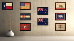 New Zealand Country Flag Vintage Canvas Print with Black Picture Frame Home Decor Gifts Wall Art Decoration Artwork