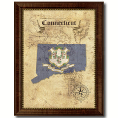 Connecticut State Vintage Map Home Decor Wall Art Office Decoration Gift Ideas