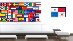 Panama Country National Flag Vintage Canvas Print with Picture Frame Home Decor Wall Art Collection Gift Ideas