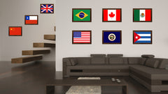 Minnesota State Flag Canvas Print with Custom Brown Picture Frame Home Decor Wall Art Decoration Gifts