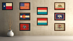 Luxembourg Country Flag Vintage Canvas Print with Brown Picture Frame Home Decor Gifts Wall Art Decoration Artwork