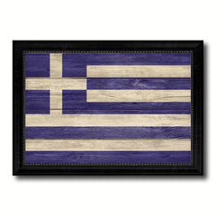 Greece Country Flag Texture Canvas Print with Black Picture Frame Home Decor Wall Art Decoration Collection Gift Ideas