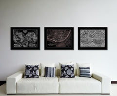 Cincinnati Vintage Vivid Sepia Map Canvas Print, Picture Frames Home Decor Wall Art Decoration Gifts