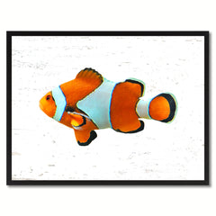 Orange Clown Tropical Fish Painting Reproduction Gifts Home Decor Wall Art Canvas Prints Picture Frames