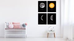 Earth Print on Canvas Planets of Solar System Black Custom Framed Art Home Decor Wall Office Decoration