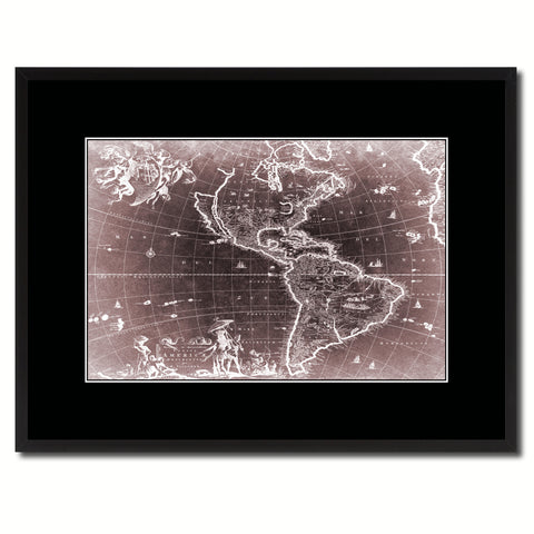 Europe Geological Vintage Monochrome Map Canvas Print, Gifts Picture Frames Home Decor Wall Art