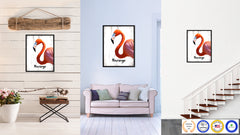 Flamingo Bird Canvas Print, Black Picture Frame Gift Ideas Home Decor Wall Art Decoration