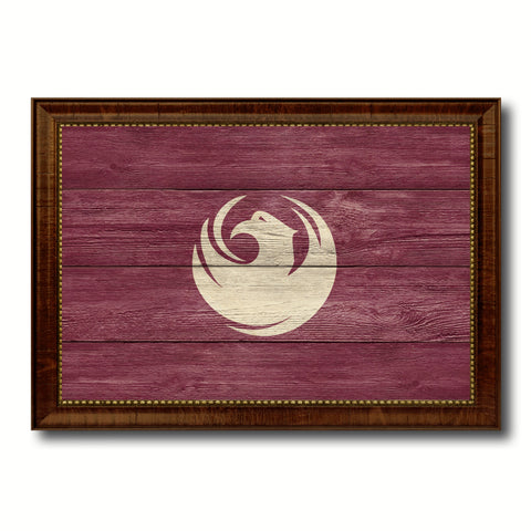 Phoenix City Arizona State Texture Flag Canvas Print Brown Picture Frame
