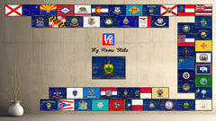 Vermont State Flag Vintage Canvas Print with Black Picture Frame Home DecorWall Art Collectible Decoration Artwork Gifts