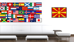 Macedonia Country National Flag Vintage Canvas Print with Picture Frame Home Decor Wall Art Collection Gift Ideas