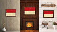Indonesia Country Flag Vintage Canvas Print with Brown Picture Frame Home Decor Gifts Wall Art Decoration Artwork