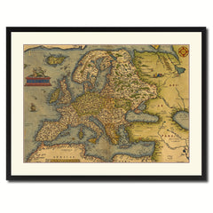 Europe Vintage Antique Map Wall Art Home Decor Gift Ideas Canvas Print Custom Picture Frame