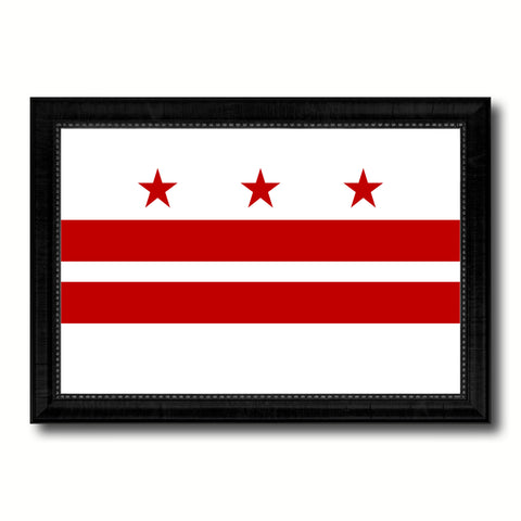 Washington DC Flag Canvas Print Black Picture Frame
