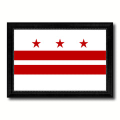 Washington DC Flag Canvas Print Black Picture Frame