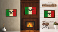 Italy War Eagle Italian Flag Vintage Canvas Print with Brown Picture Frame Gifts Ideas Home Decor Wall Art Decoration
