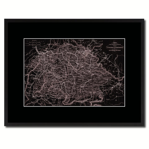 Southern Germany: Bavaria Wurttemberg Hesse Vintage Vivid Sepia Map Canvas Print, Picture Frames Home Decor Wall Art Decoration Gifts