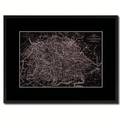 Southern Germany: Bavaria Wurttemberg Hesse Vintage Vivid Sepia Map Canvas Print, Picture Frames Home Decor Wall Art Decoration Gifts