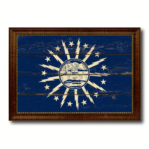 Milwaukee City Wisconsin State Texture Flag Canvas Print Black Picture Frame