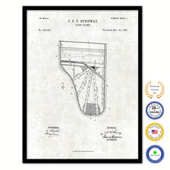 1885 Piano Frame Old Patent Art Print on Canvas Custom Framed Vintage Home Decor Wall Decoration Great for Gifts