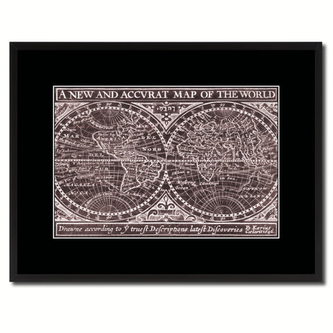 The World Vintage Vivid Sepia Map Canvas Print, Picture Frames Home Decor Wall Art Decoration Gifts