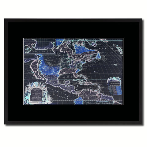 North America Vintage Vivid Color Map Canvas Print, Picture Frame Home Decor Wall Art Office Decoration Gift Ideas