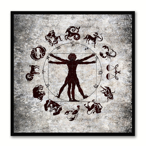 Man Horoscope Canvas Print Black Custom Frame Home Decor Wall Art